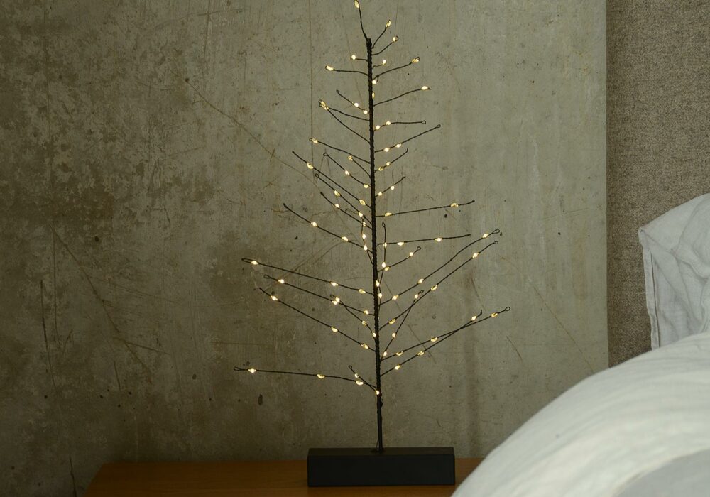 PreLit Mini Christmas Tree Black Natural Bed Company