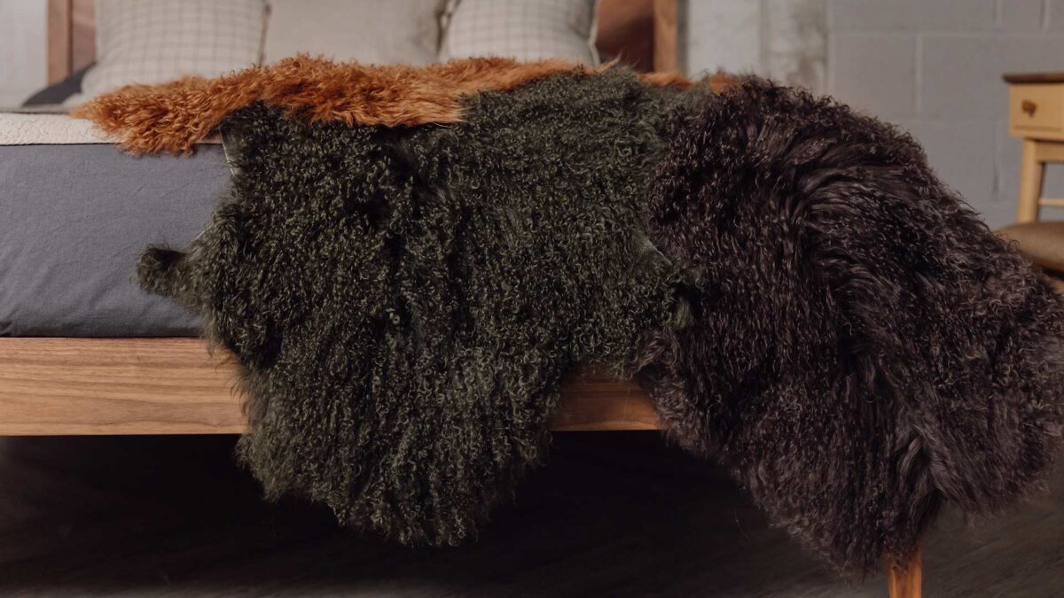 long hair sheepskin throws colour range