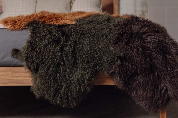 long hair sheepskin throws colour range