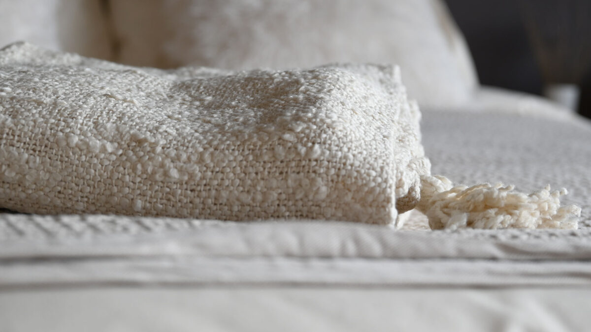 Textured Ecru Throw - Image 3