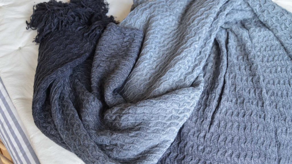 blue ombre throw