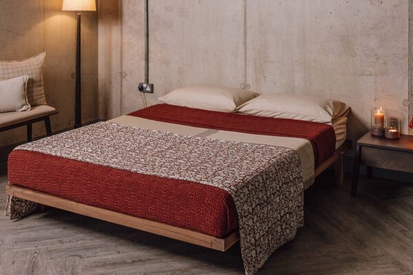 Quick Ship Walnut Bed - Kingsize Nara without Headboard