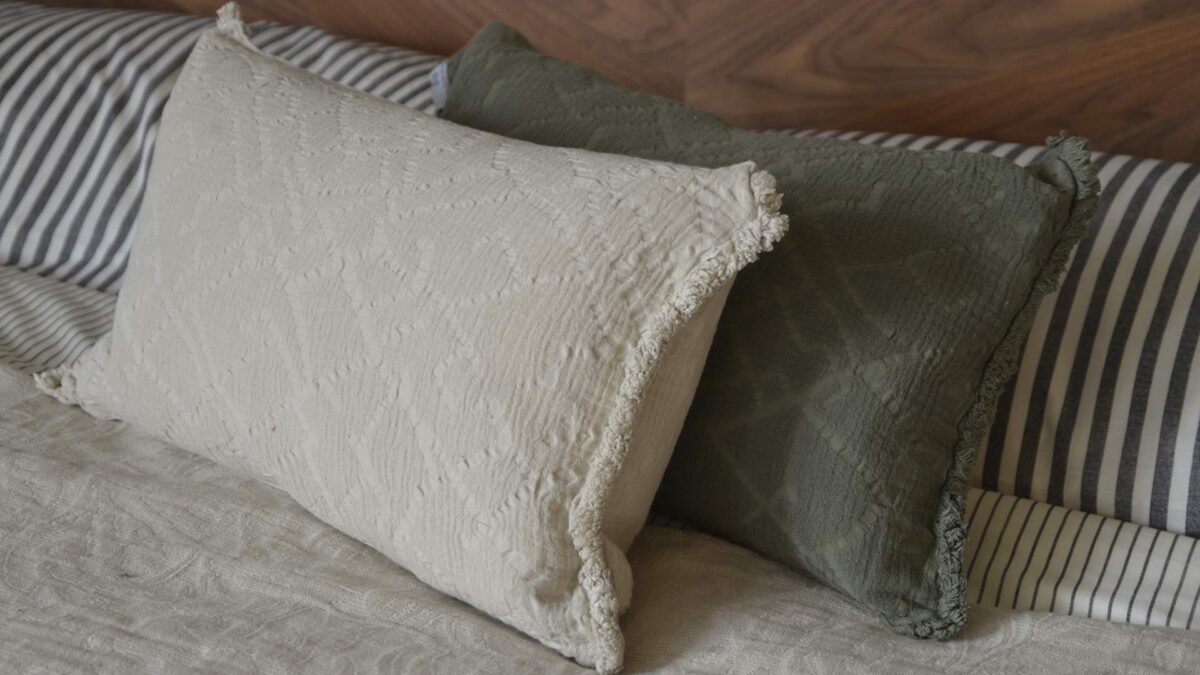 Textured Pattern Cushions - Ecru or Olive