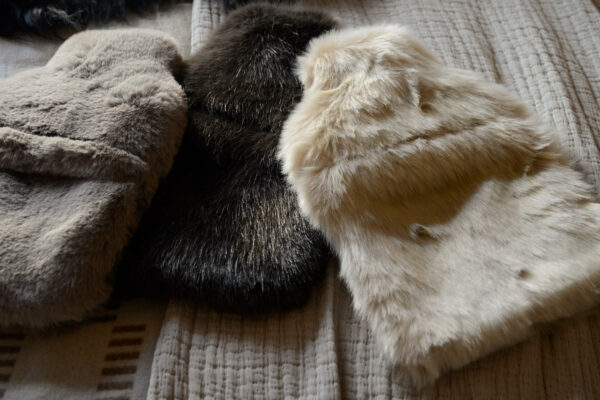 Faux Fur Hot Water Bottle - Warm Grey, Charcoal or Beige Frost