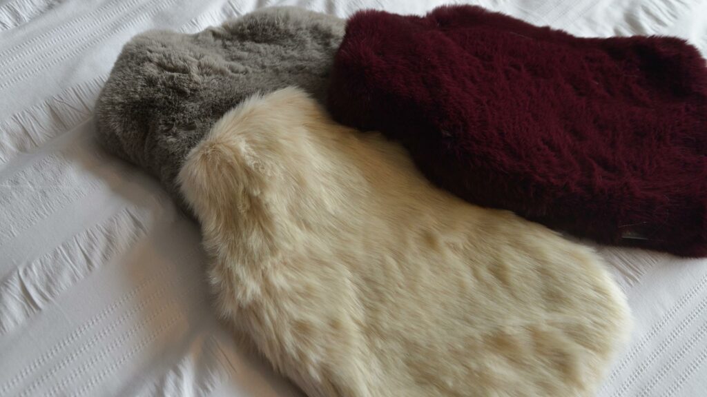 luxury softest faux fur hot water bottles in a choice of colour