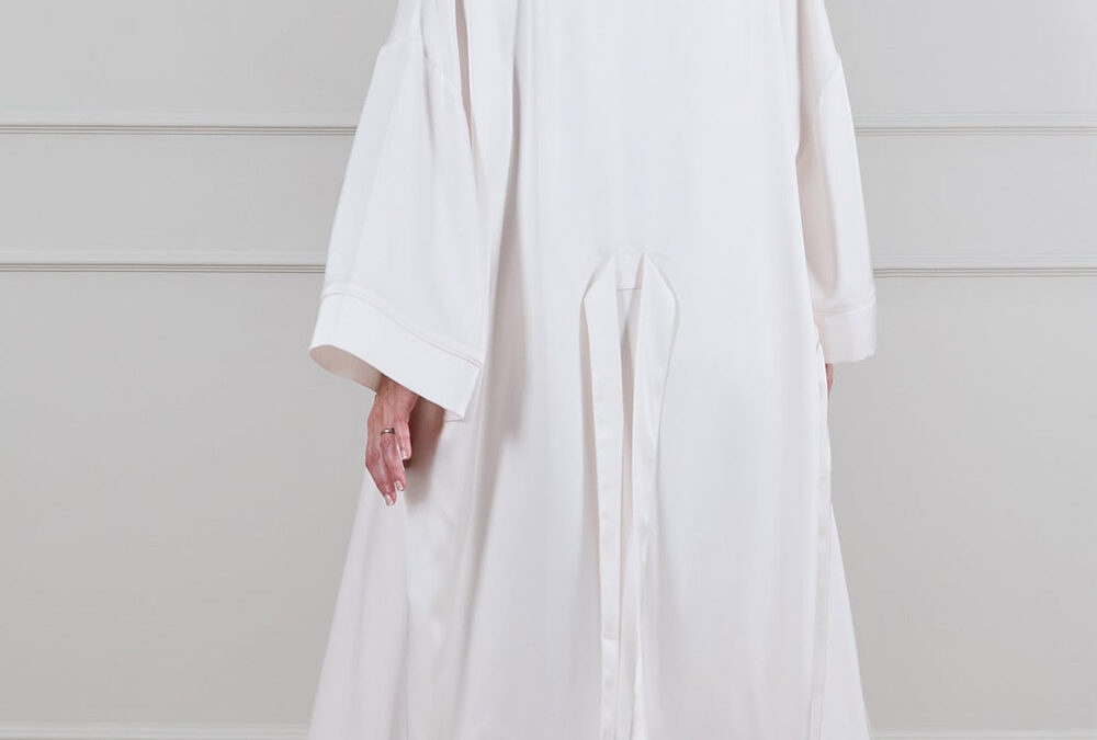 luxury ivory robe back