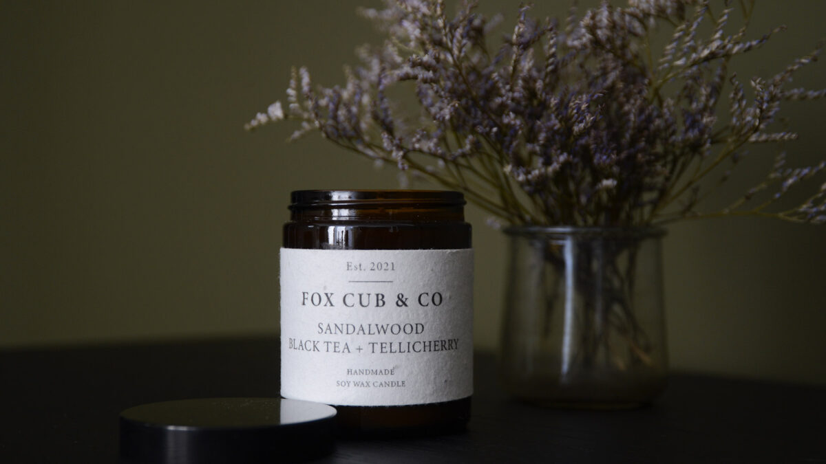 luxury scented candle sandalwood