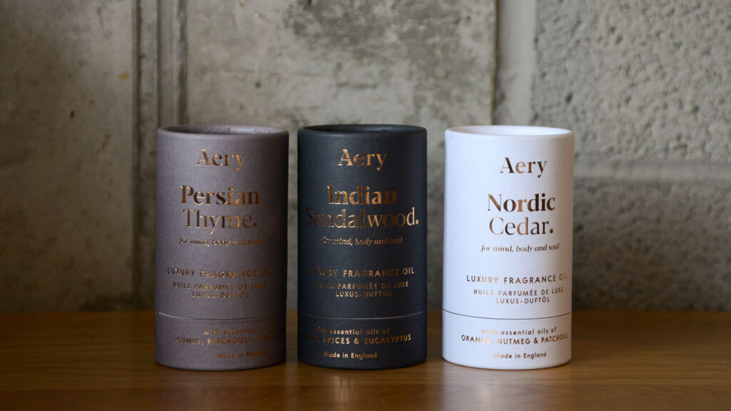 luxury scented oils aery packaging