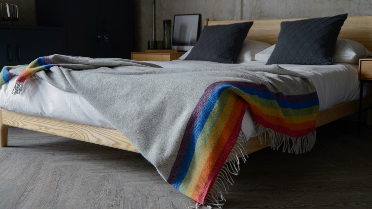 cosy, modern wool throw