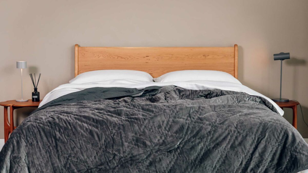 luxury velvet quilt in charcoal