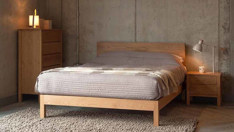 Malabar contemporary wooden bed - handmade in Sheffield