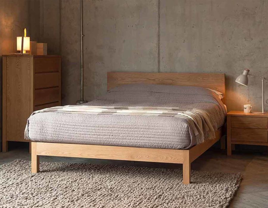 Malabar contemporary wooden bed - handmade in Sheffield