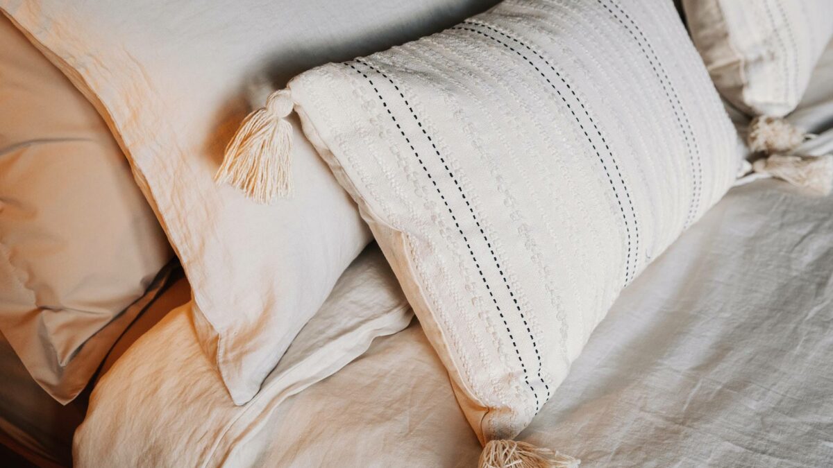 ivory embroidered cushions