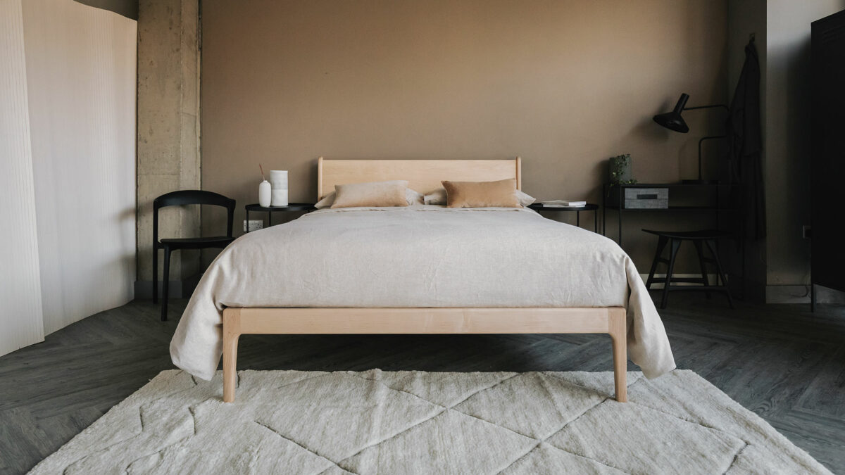 maple camden bed with simple bedding