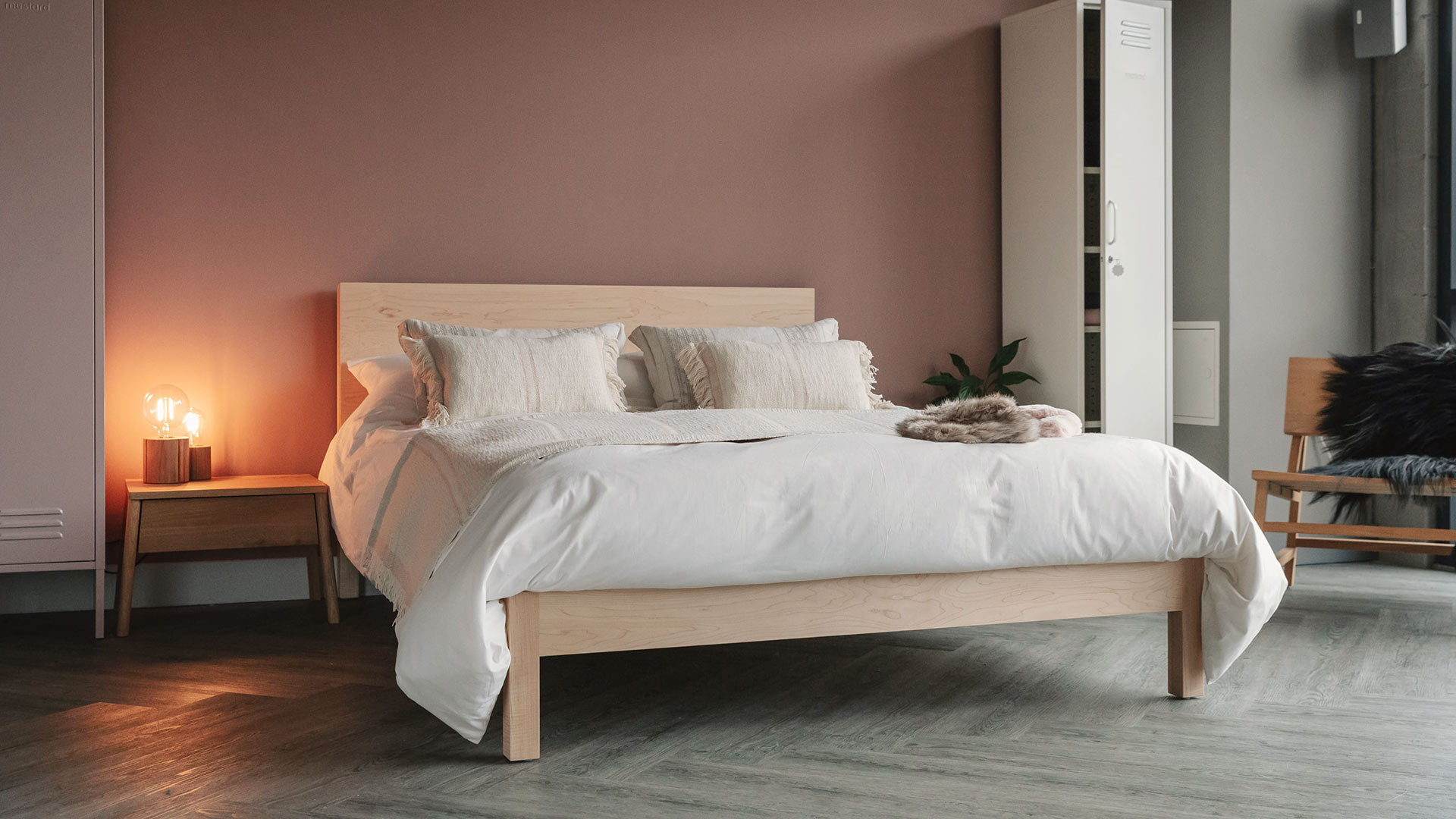 Modern solid wood bed - Maple Malabar