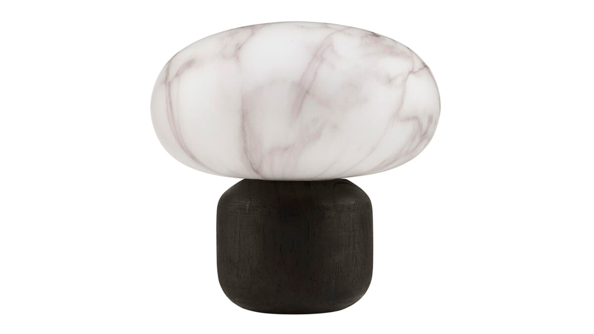 Marbled shade LED table lamp