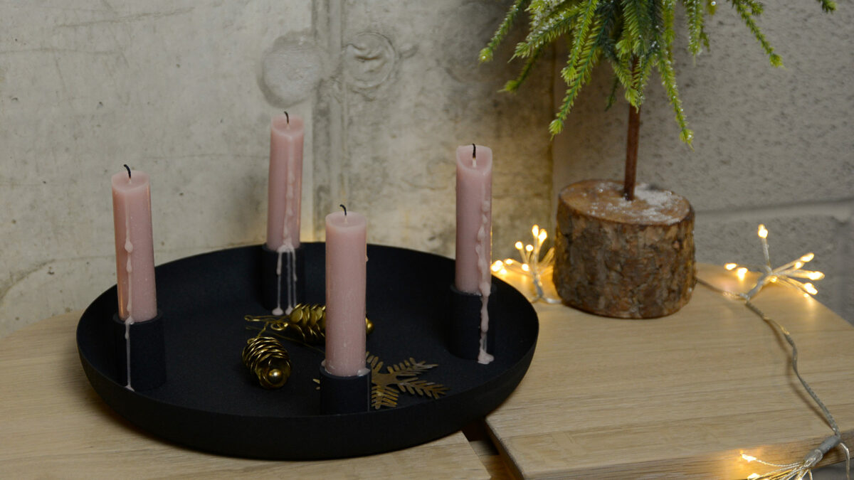 matte black metal candle holder bowl shape christmas accesories