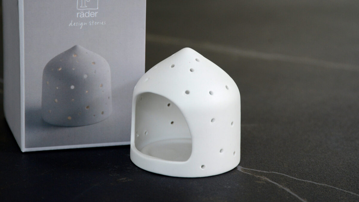 matt white pierced porcelain tea light holder