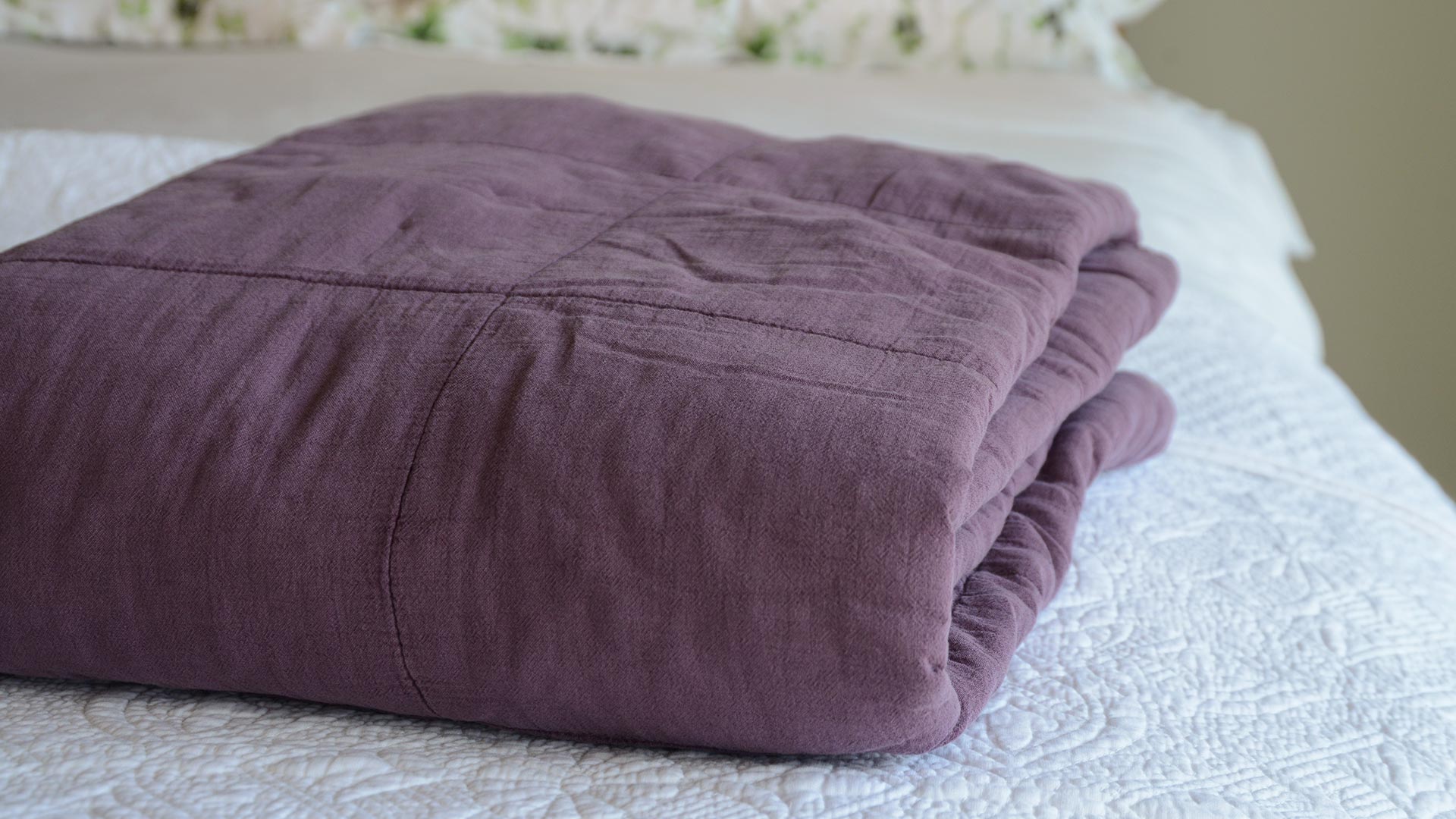 Plain Soft Quilted Throws | 4 Colours | Natural Bed Company