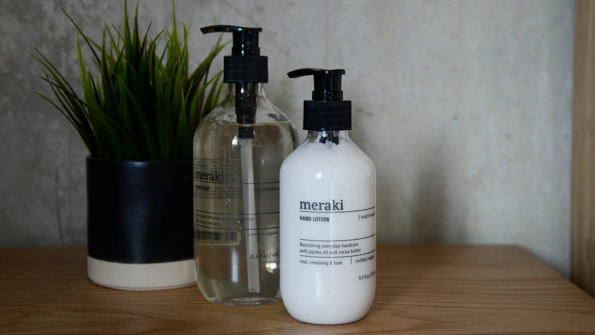 organic hand lotion and liquid soap