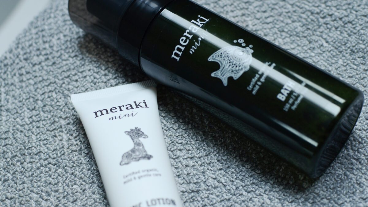 meraki mini organic and gentle bath foam and zinc lotion for baby