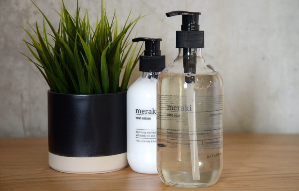 organic hand lotion and liquid soap