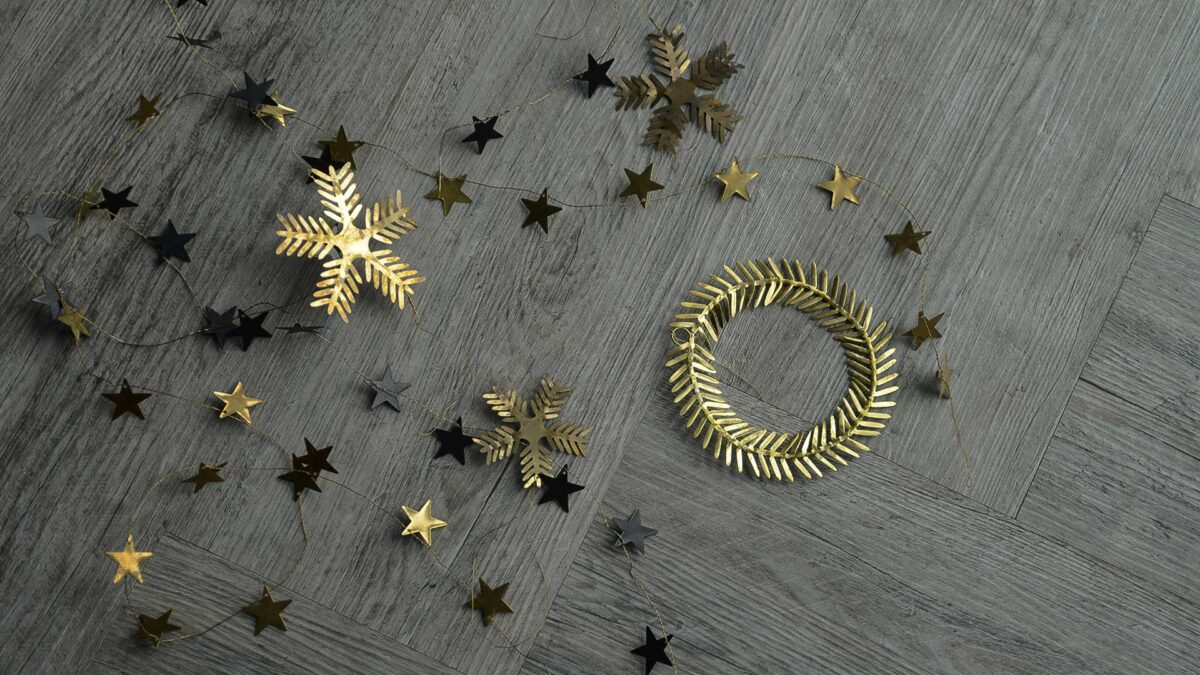 metal christmas decorations brass and black