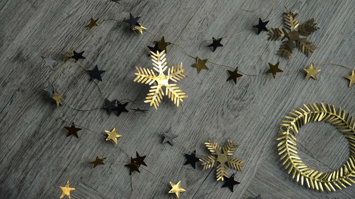 metal christmas decorations garland snowflakes and wreath