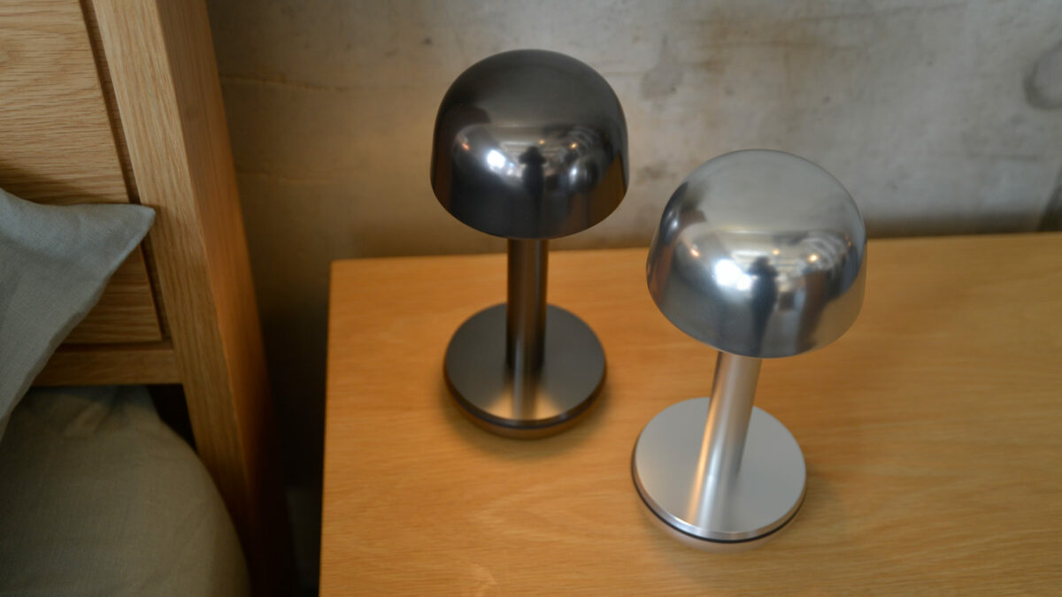 metallic lamps with opaque shades above view