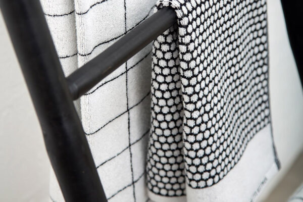 Modern Black and White Towels by Mette Ditmer