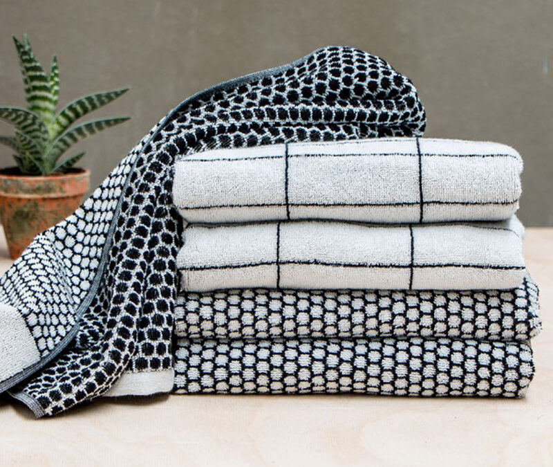 Mette Ditmer Black & White Towels - Grid Pattern