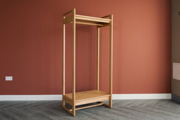 mid century look oak clothes rail