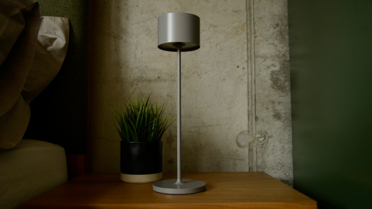 chargeable indoor/outdoor light in warm grey colour