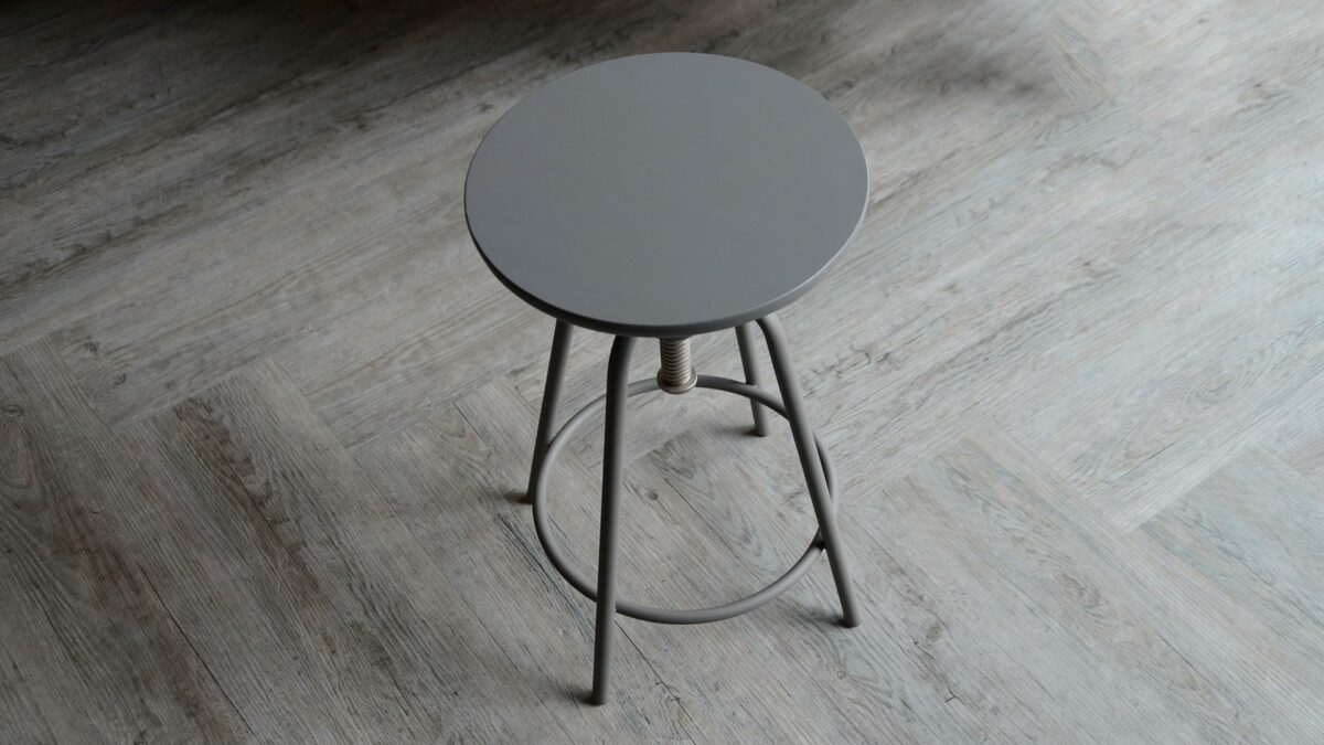 Adjustable height modern grey stool