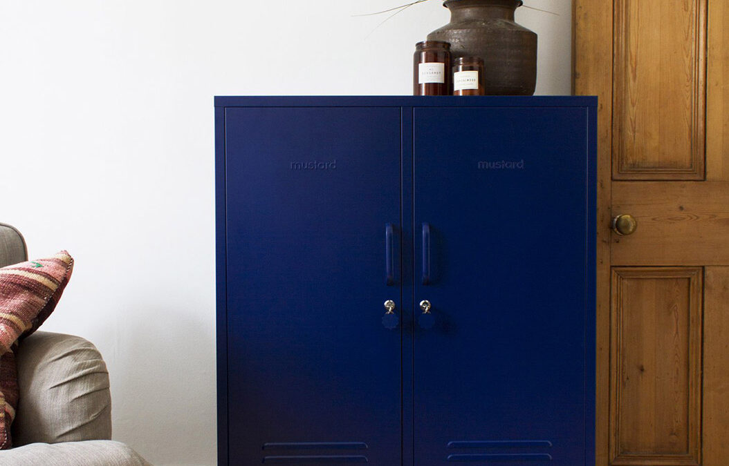 Midi storage cupboard - locker in navy blue