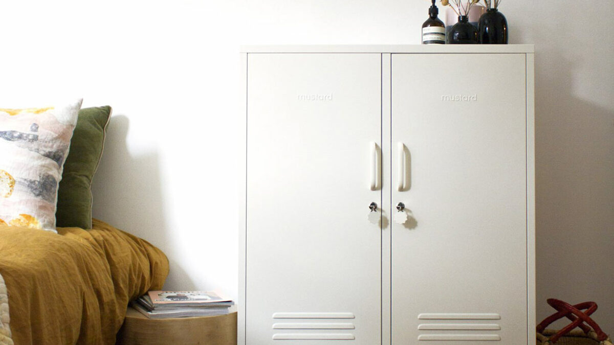 Midi Locker in White - large storage cupboard