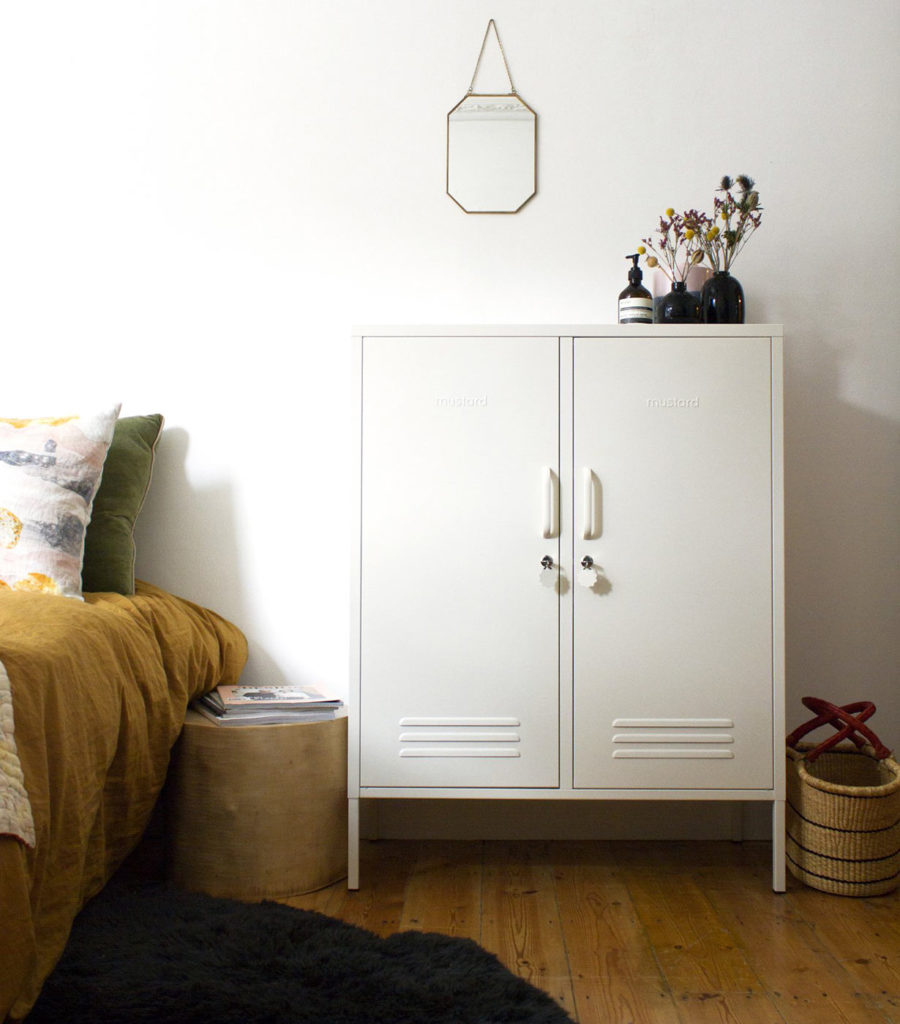 Midi Locker in White - large storage cupboard