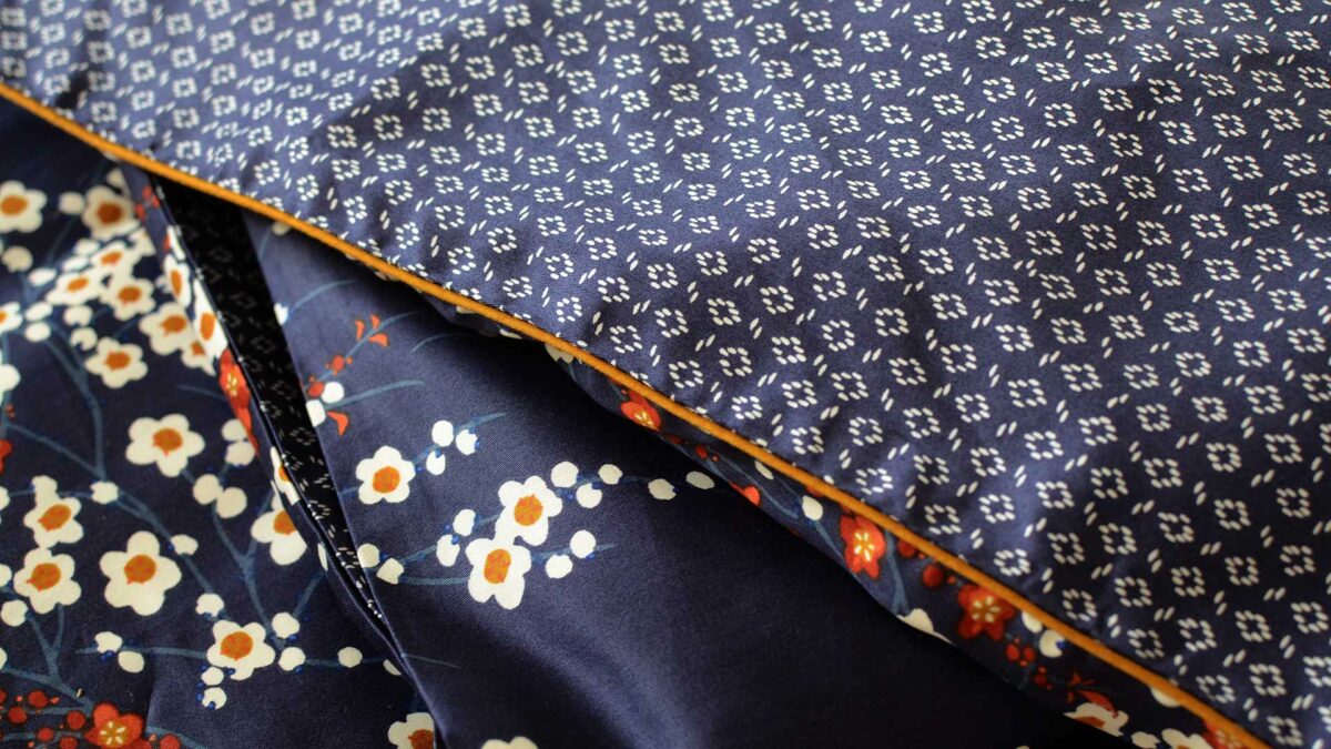 midnight blossom bedding detail