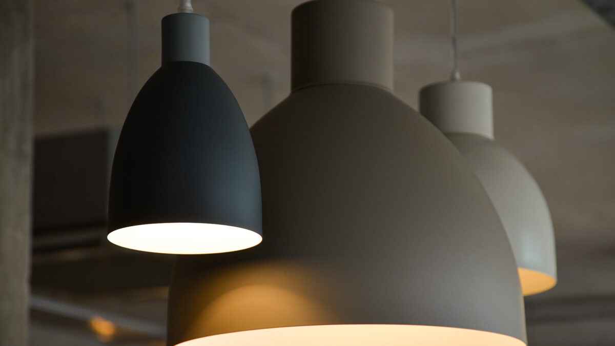 dome shaped painted metal light fittings in 3 sizes