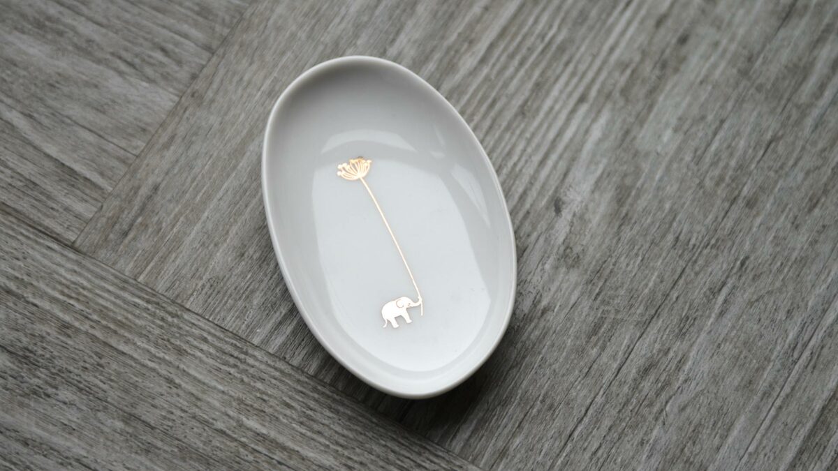 mini dish with elephant motif
