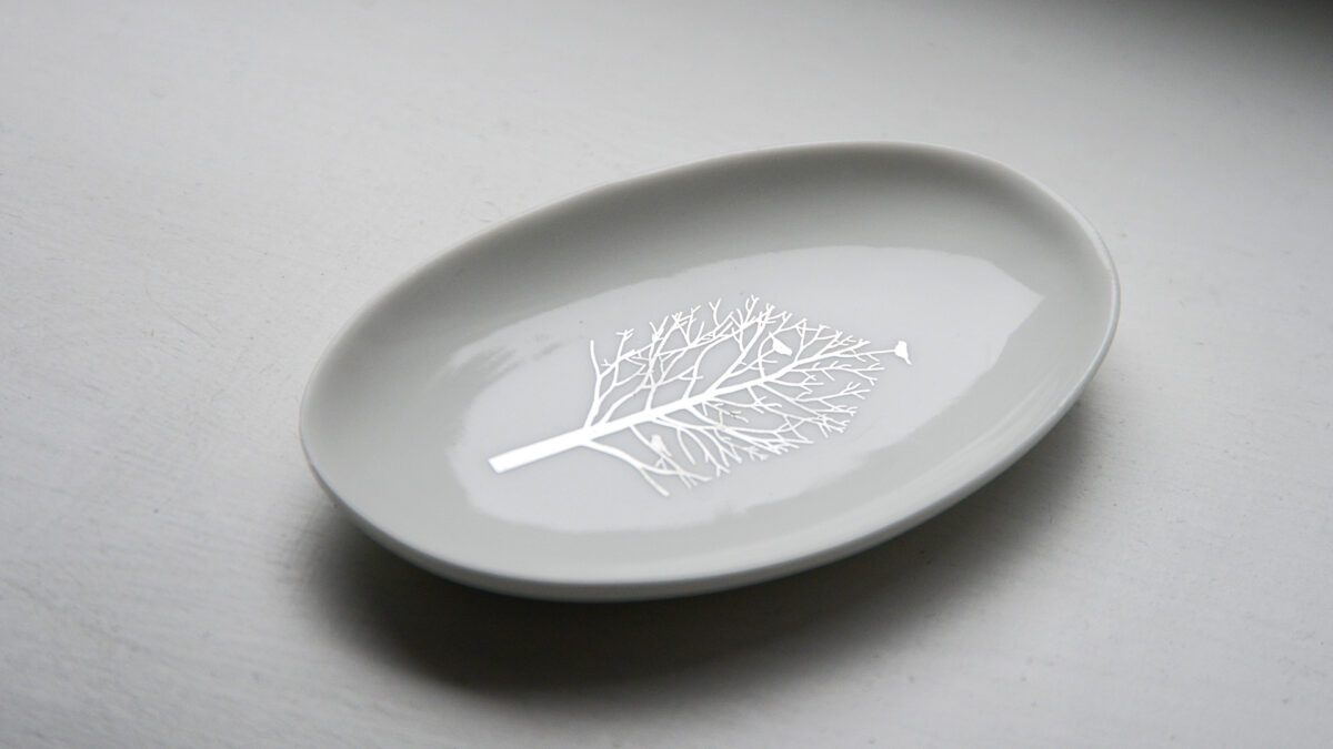 mini dish with silver tree