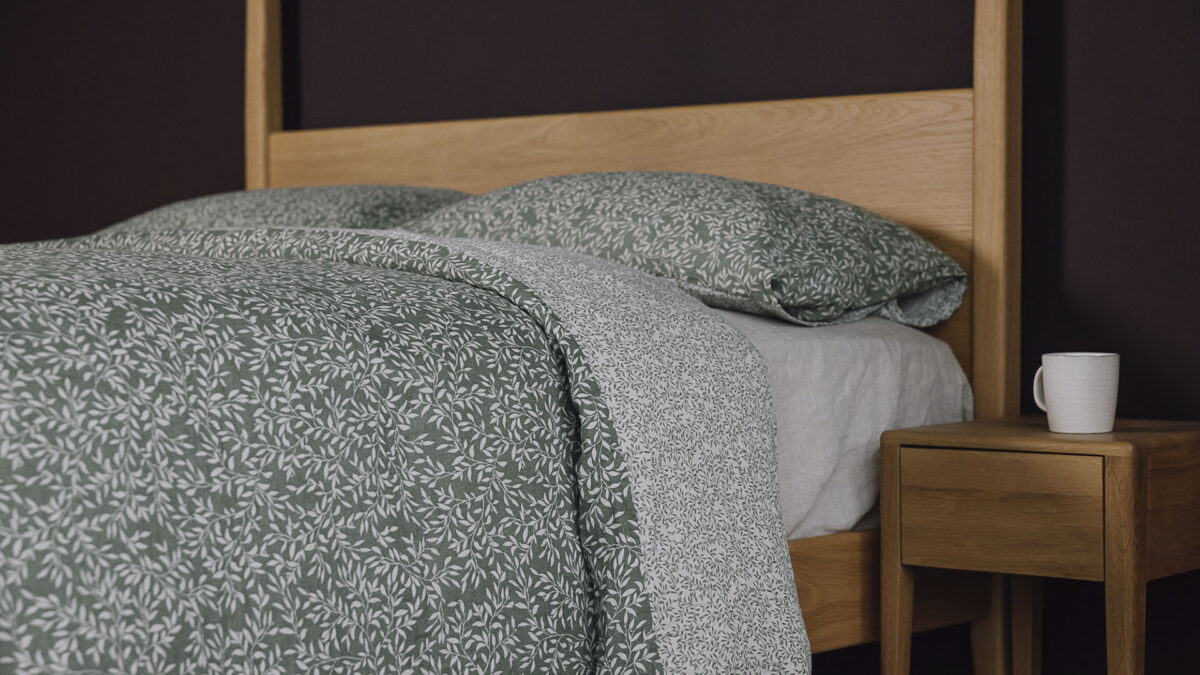 Leaf Pattern Muslin Duvet Cover Set - 3 Colours - Image 8