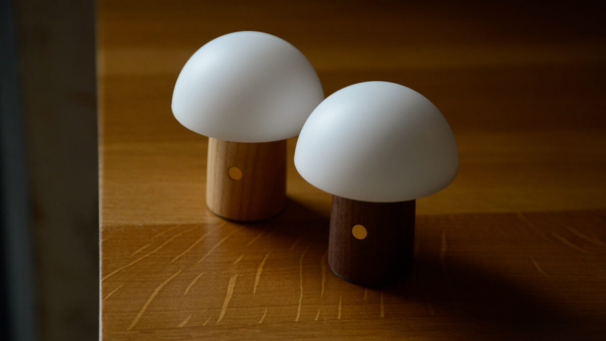 mini mushroom light walnut and ash