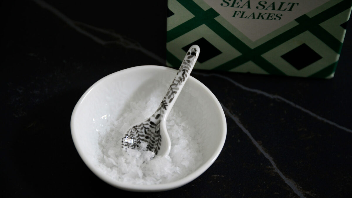 mini porcelain spoon and dish