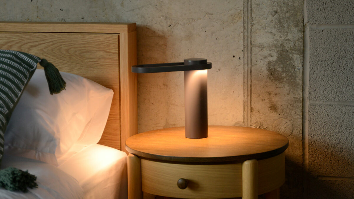 modern bedside or task lamp loop design
