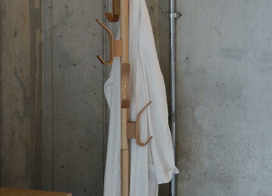 tall oak coat stand