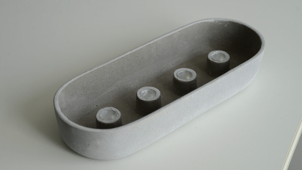 modern concrete candelabra