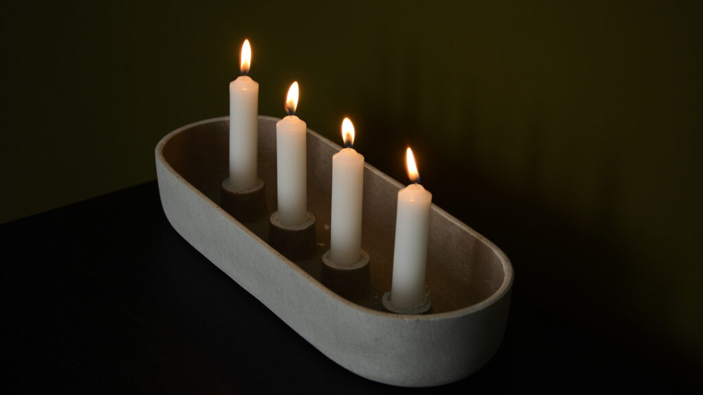 modern concrete candle holder