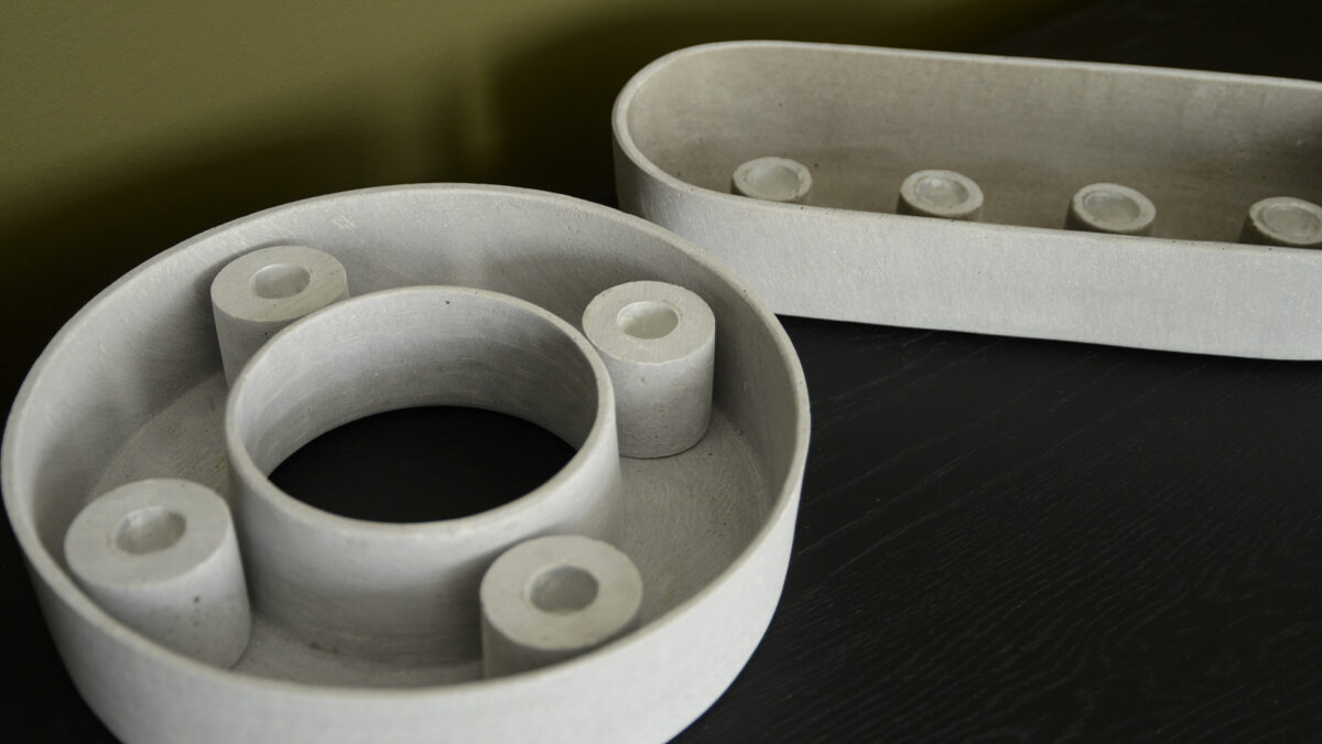 modern concrete candle holders