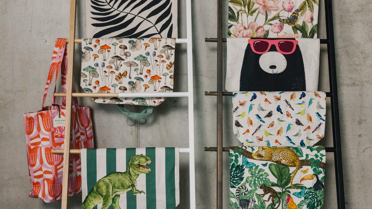 modern cotton tote bags various prints
